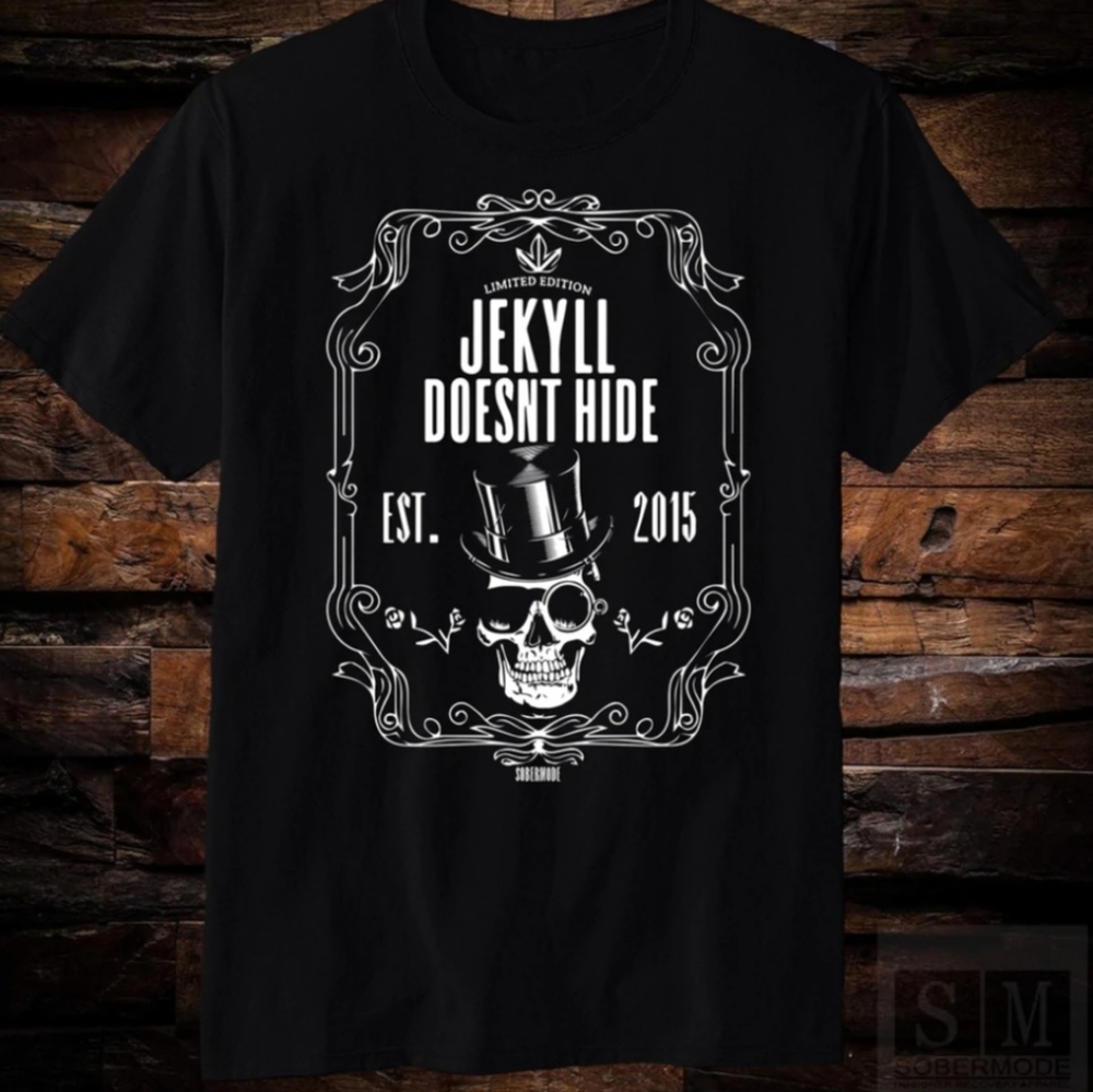 'Jekyll Doesn't Hide' Sobermode black t shirt XL